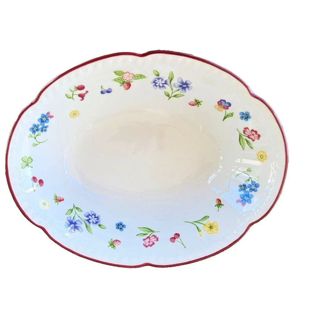 Johnson Brothers Fleurette Scalloped Rimmed Oval Platter 14